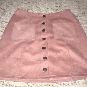 Charlotte Russe Pink Faux Suede Skirt